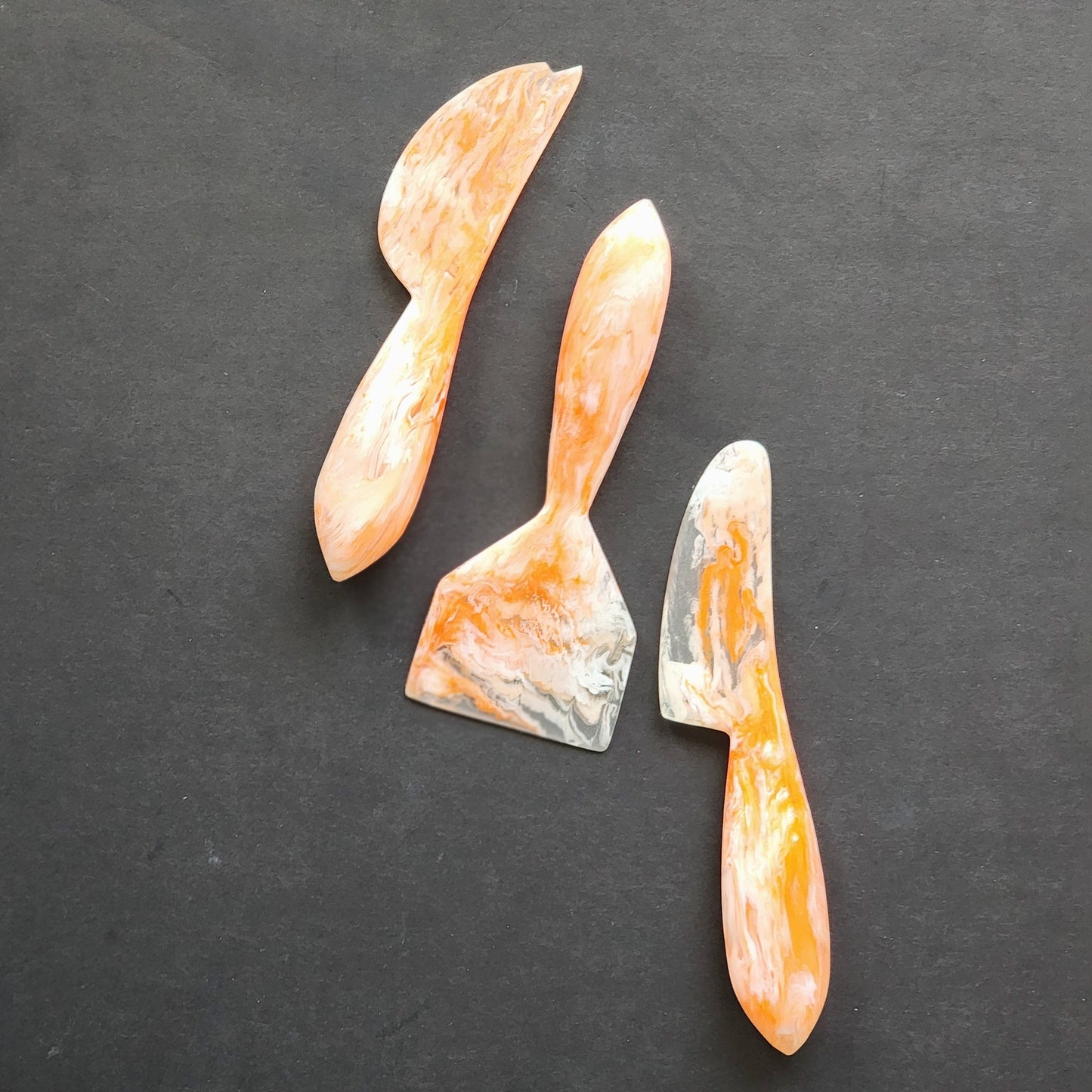 3-Piece Cheese Knives Set - Resin Charcuterie Tools: Green