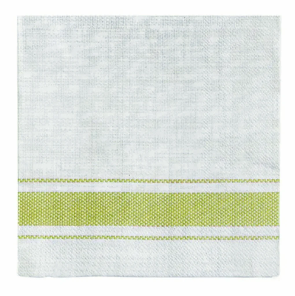 Bistro Stripe Cocktail Napkins, Green