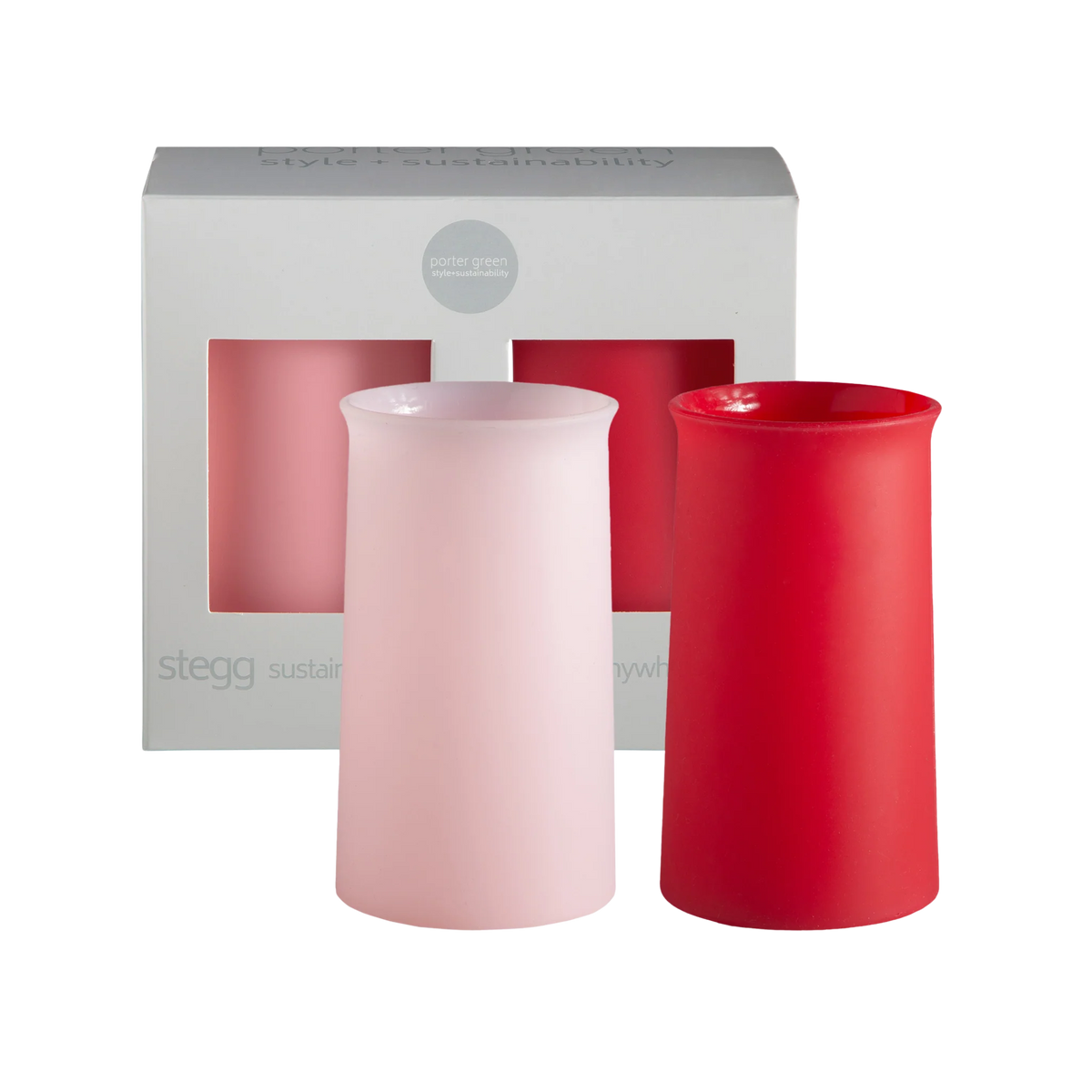 cherry + blush | stegg | silicone unbreakable highball glasses