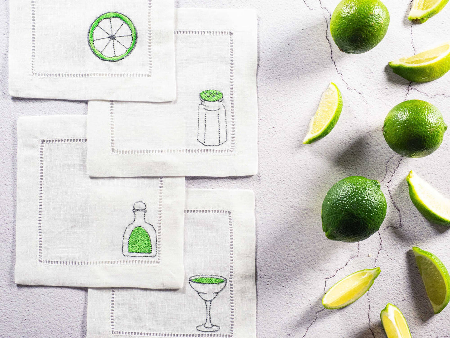 Margarita Cocktail Coasters, set of four