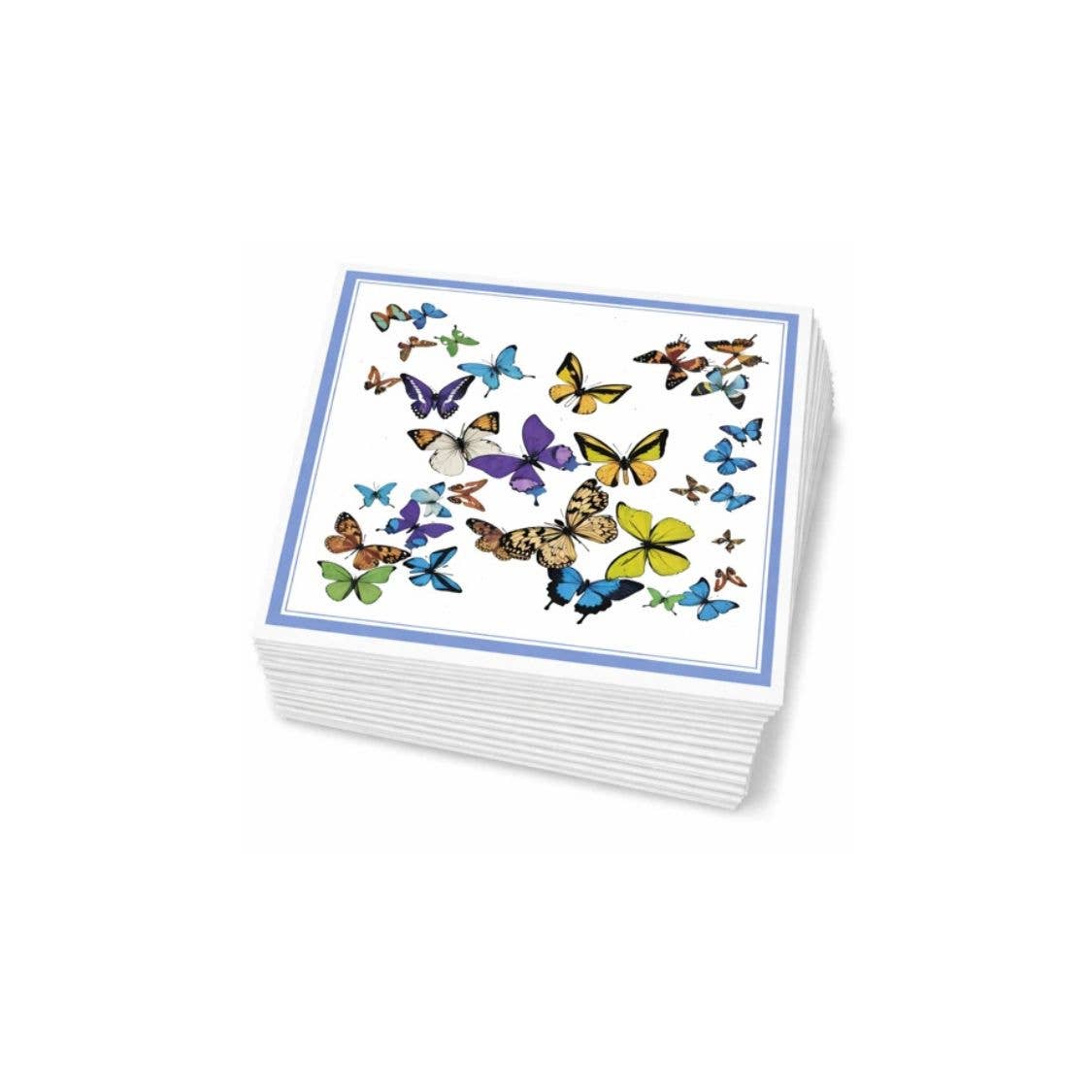 Linen-Feel Lunch Napkins, Butterfly