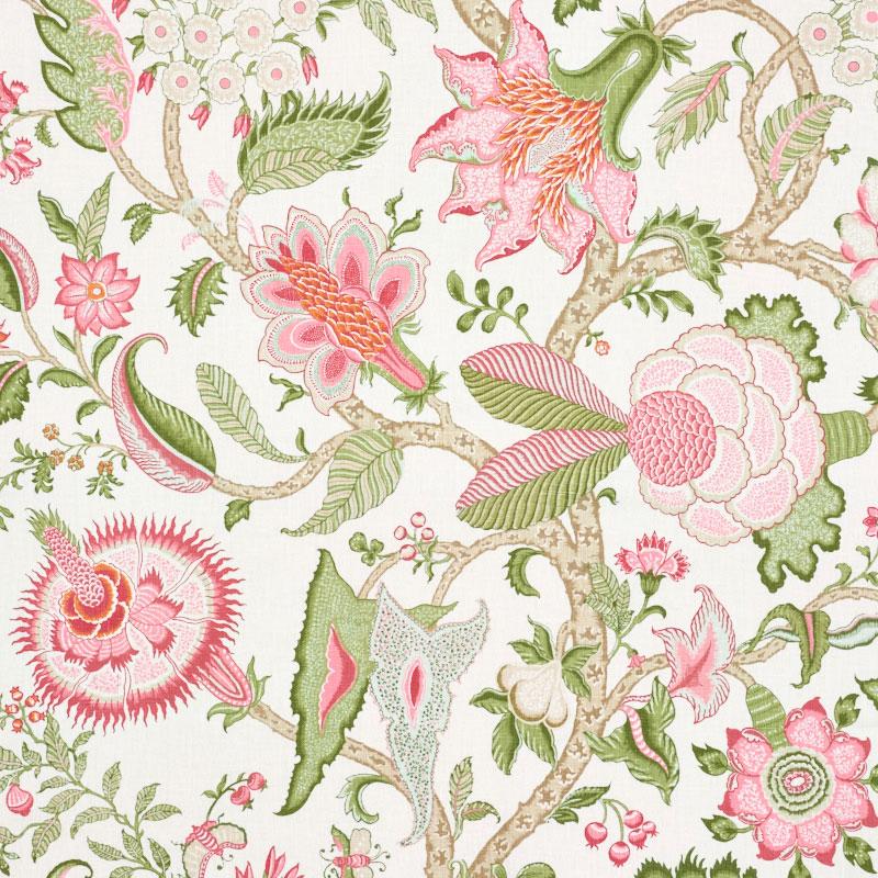 Arborvitae / Pink & Leaf fabric