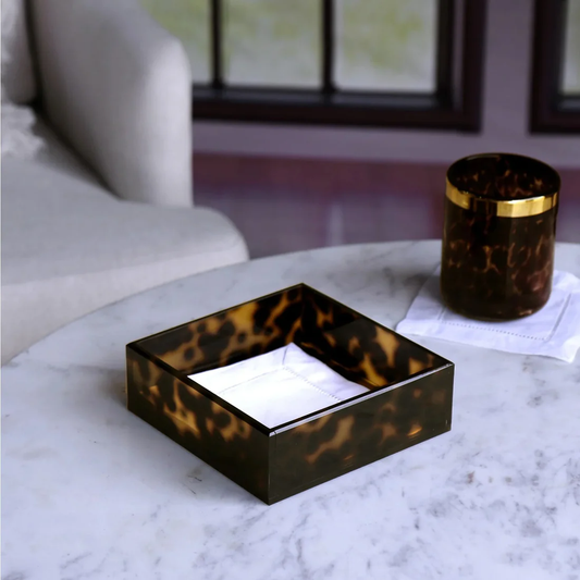 VIDA Acrylic Tortoise Bev Napkin Holder