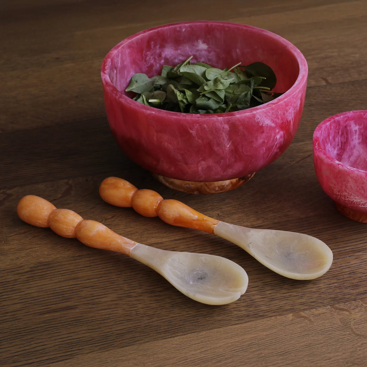 Resin Rio Bubble Salad Servers - Orange