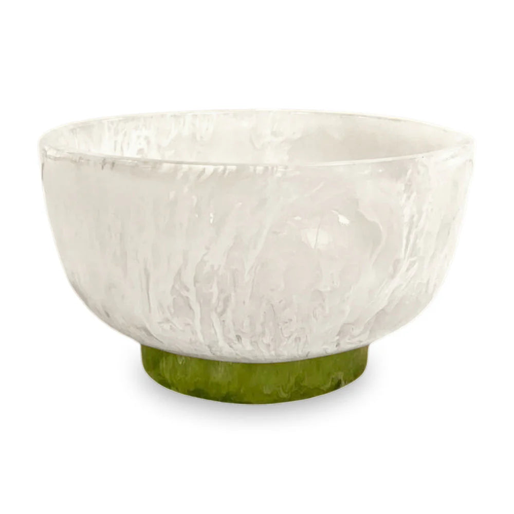 Resin Rio Small Bowl / White & Green