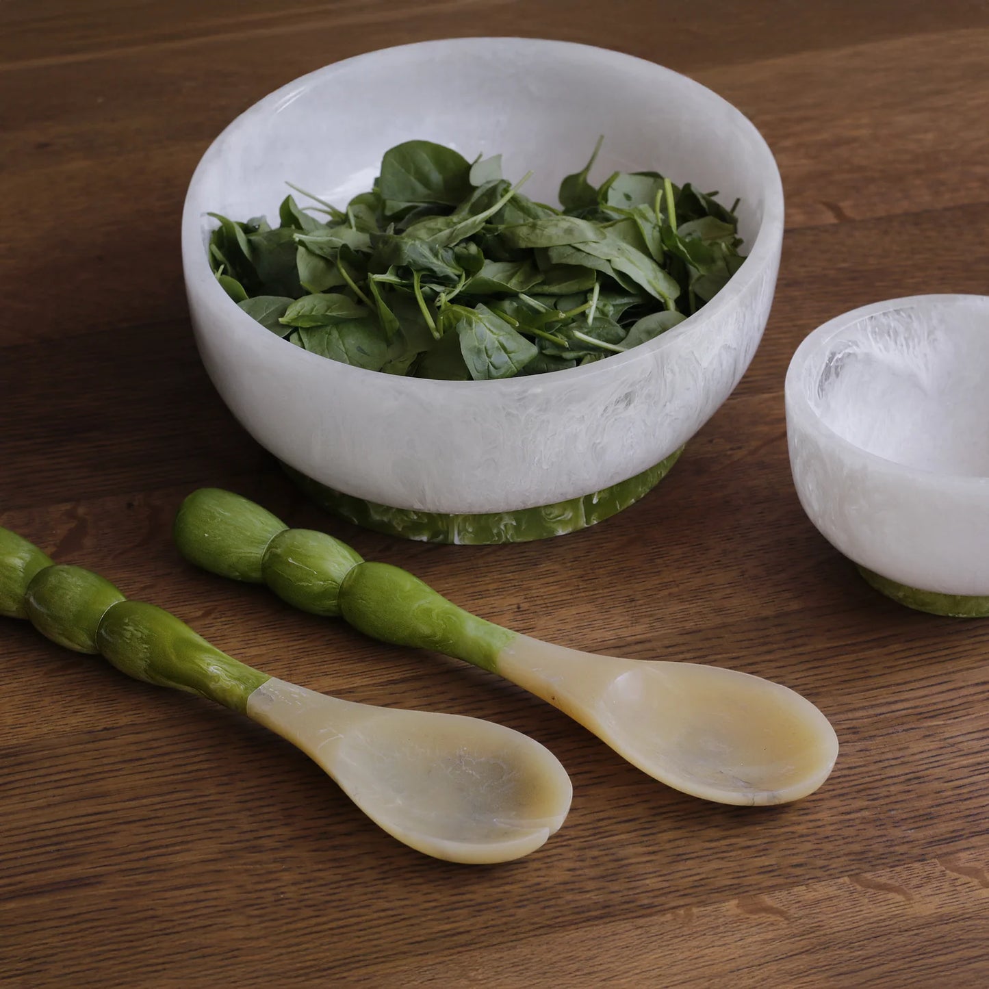Resin Rio Small Bowl / White & Green