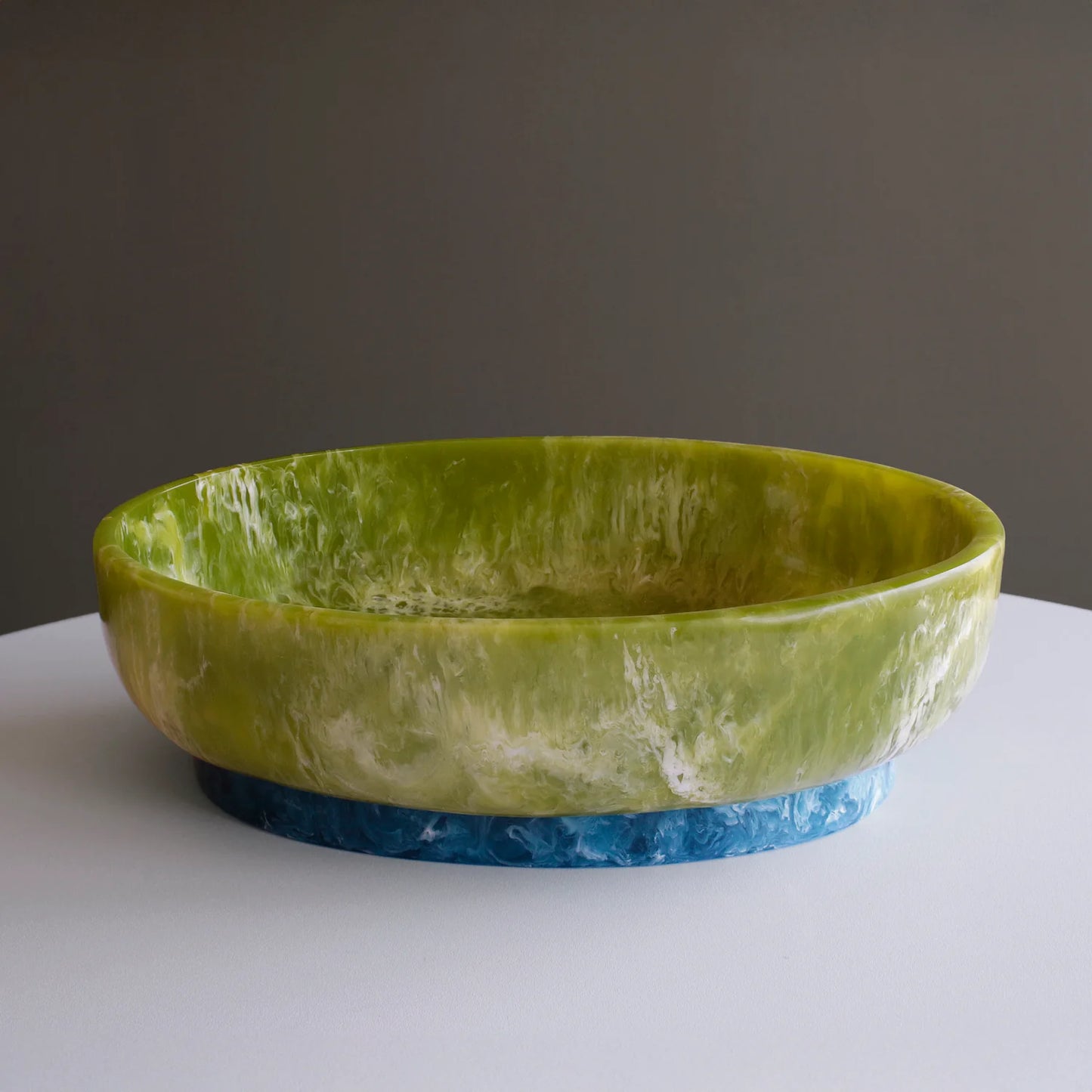 Rio Resin Large Oval Bowl / Green and Blue