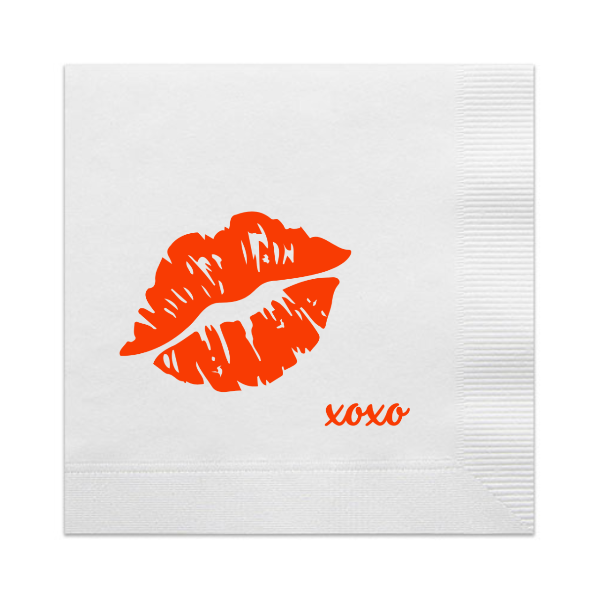 Kiss XOXO Cocktail Paper Napkins | Valentine's Day Decor