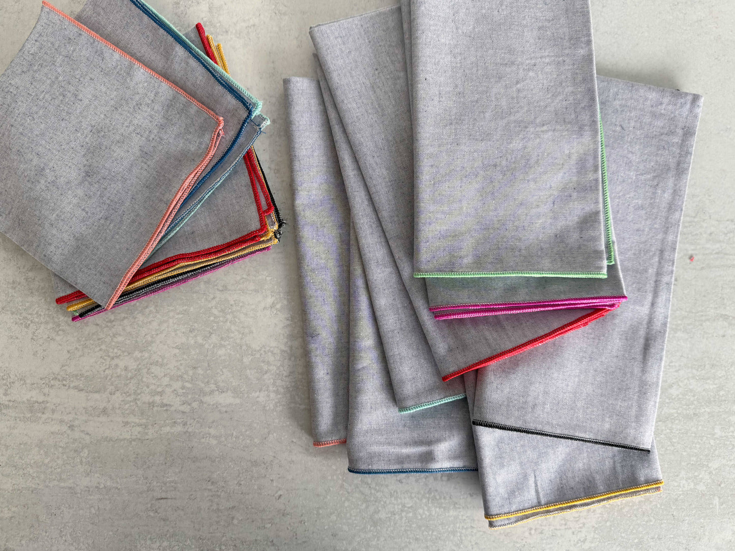 Sunwashed Chambray Cloth Napkins, set of eight: 18inch everyday napkins