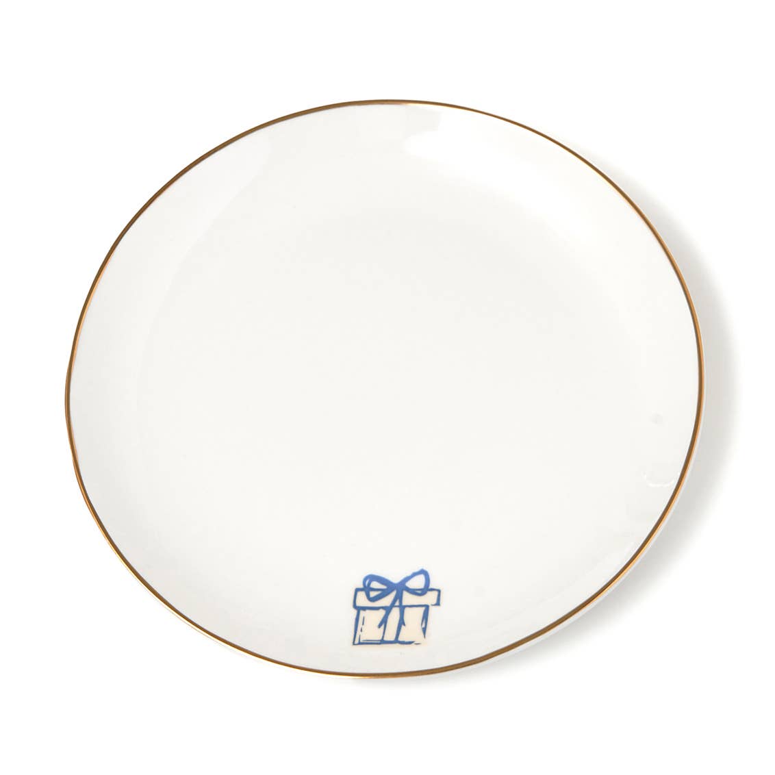 Hanukkah Gold Rim Appetizer Plates, Set of 4 - Judaica