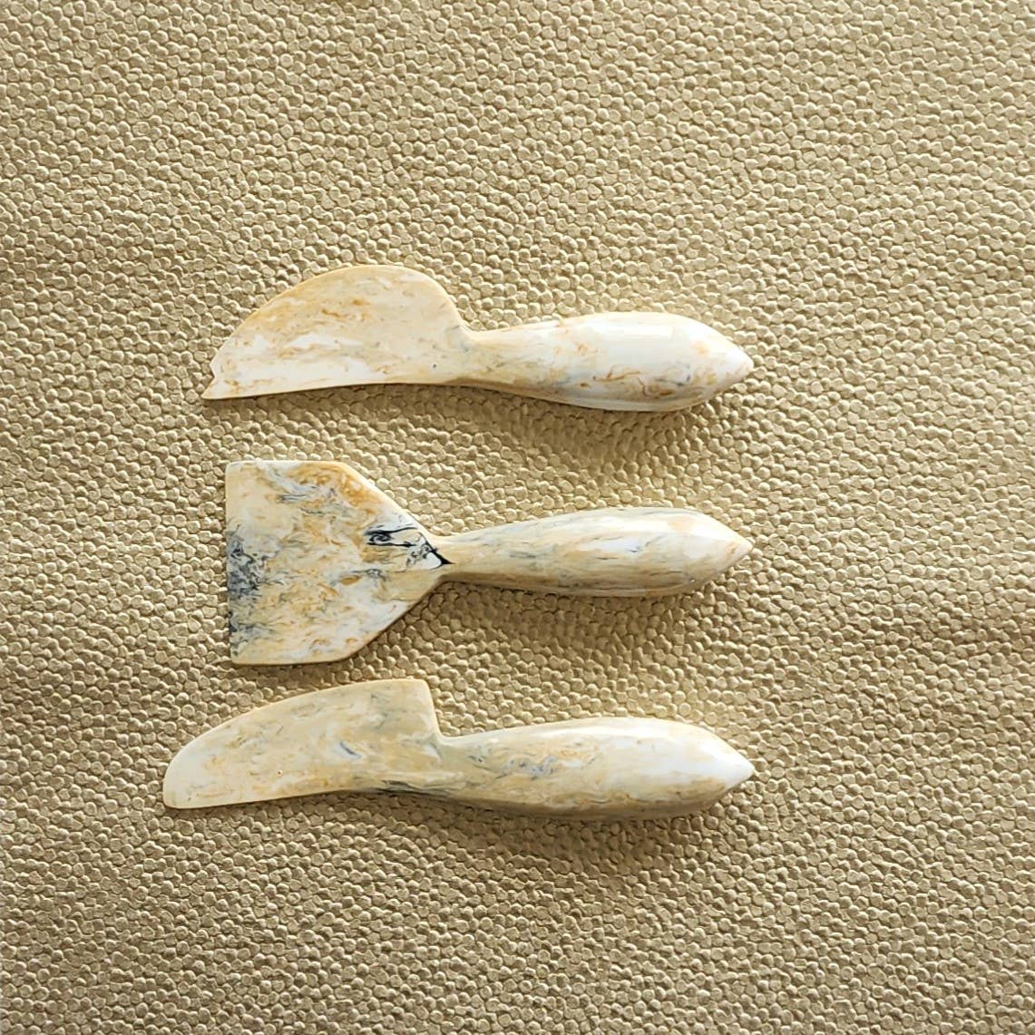 3-Piece Cheese Knives Set - Resin Charcuterie Tools: Green