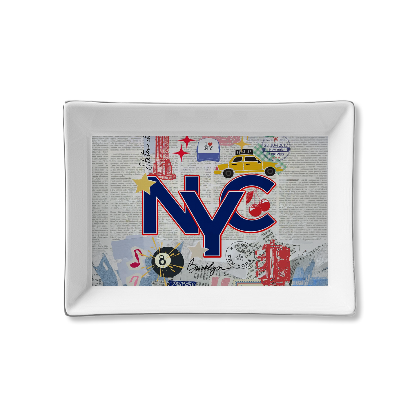 Ceramic Tray- NYC Newsprint