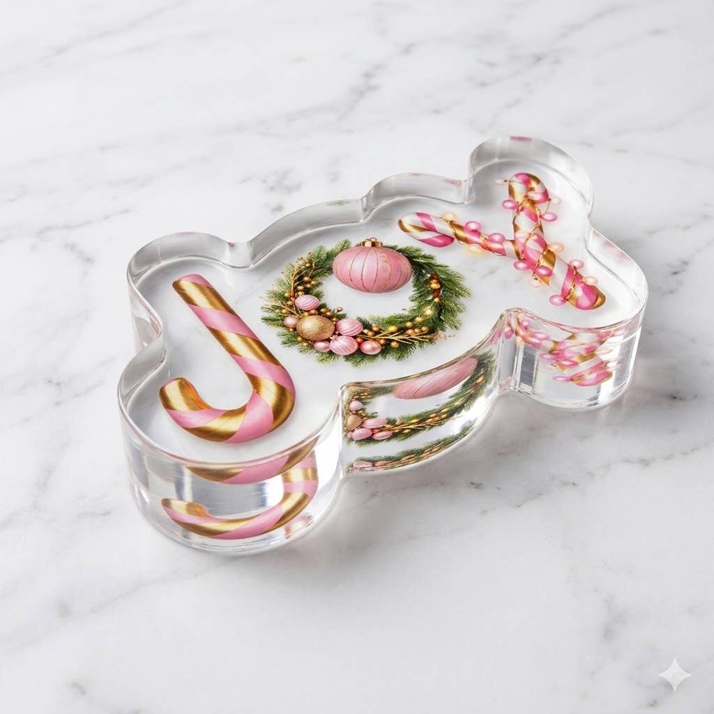 Acrylic Napkin Weight, JOY