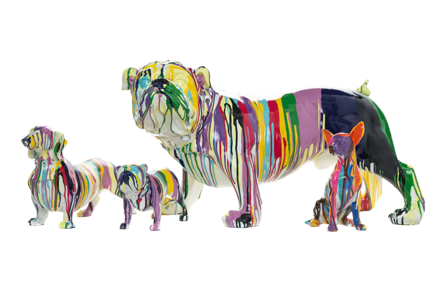 Hand Painted Graffiti Chihuahua Sculpture - 10" tall