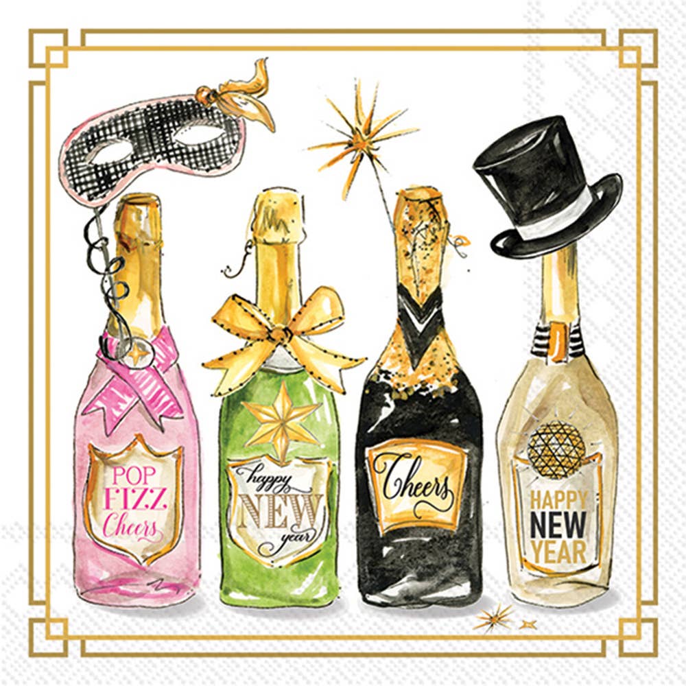 Cocktail Napkins / New Years Bottles
