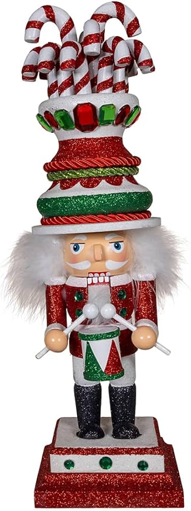 Candy Cane Hat Soldier Nutcracker - 16"