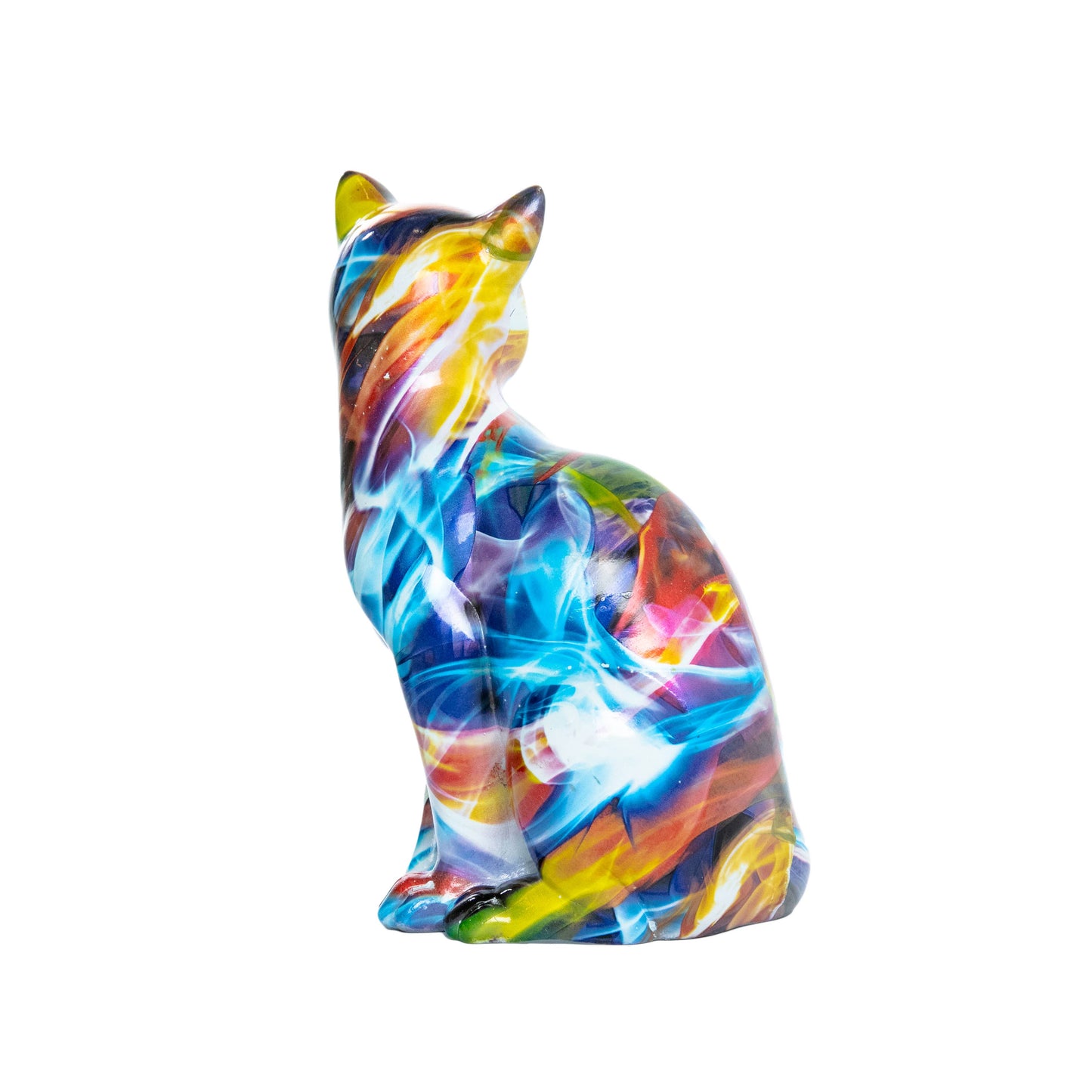 Smoke Art Cat Sculpture - 9" tall