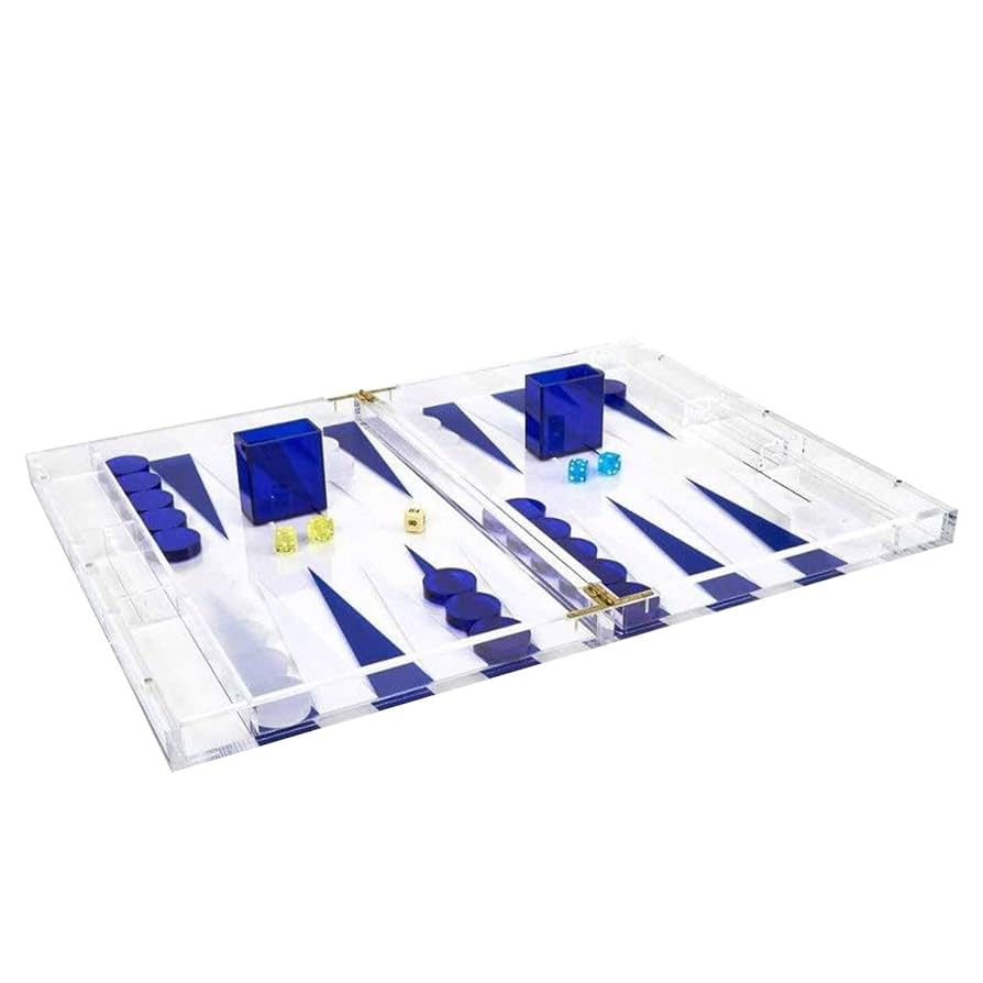Lucite Backgammon Set/Blue