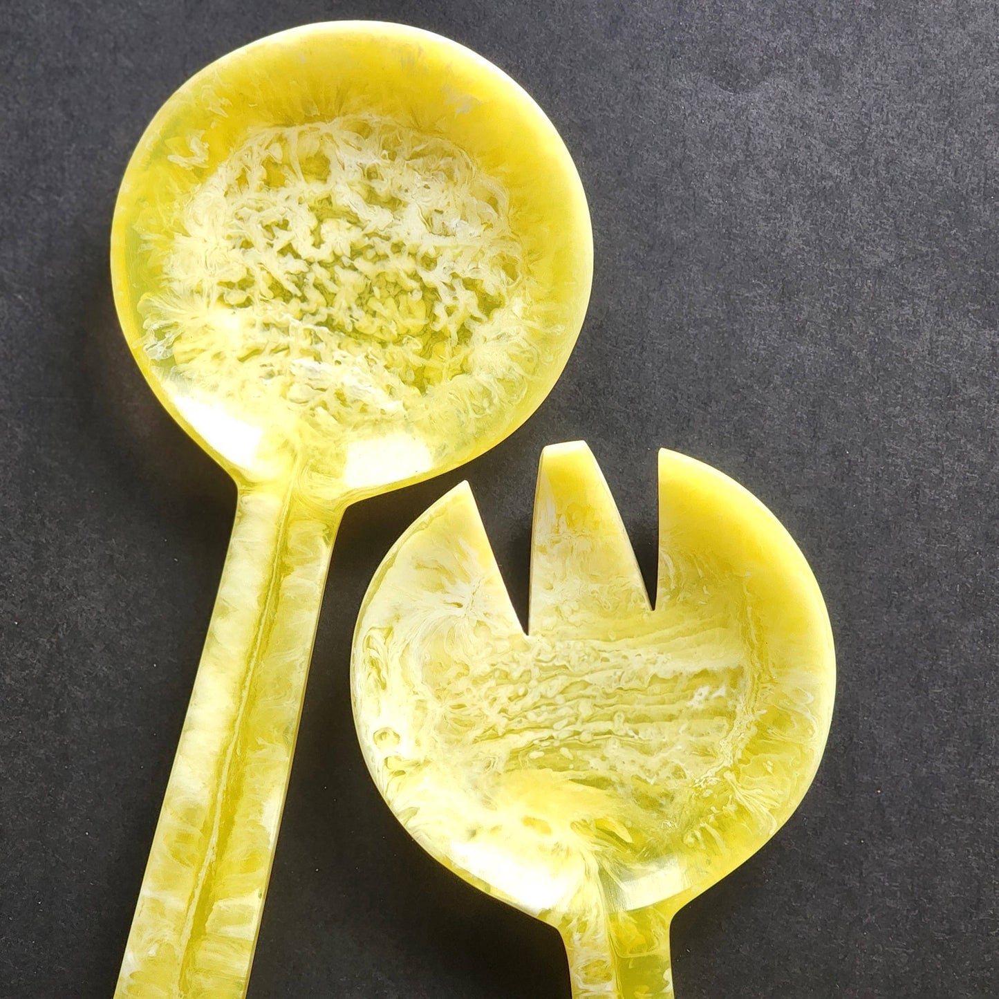 2-Piece Salad Serving Set - Hand-poured Resin Salad Set: Green