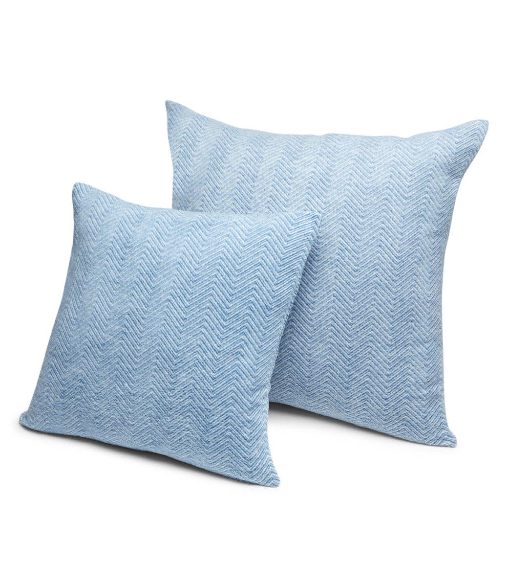 Bayside Herringbone Pillow / Cornflower