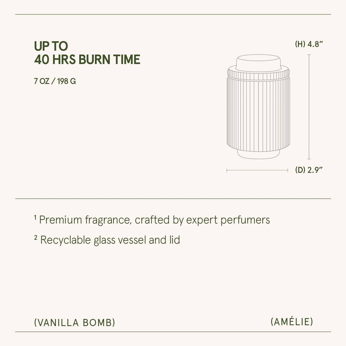 Amélie - Vanilla Bomb 7oz Candle Tester