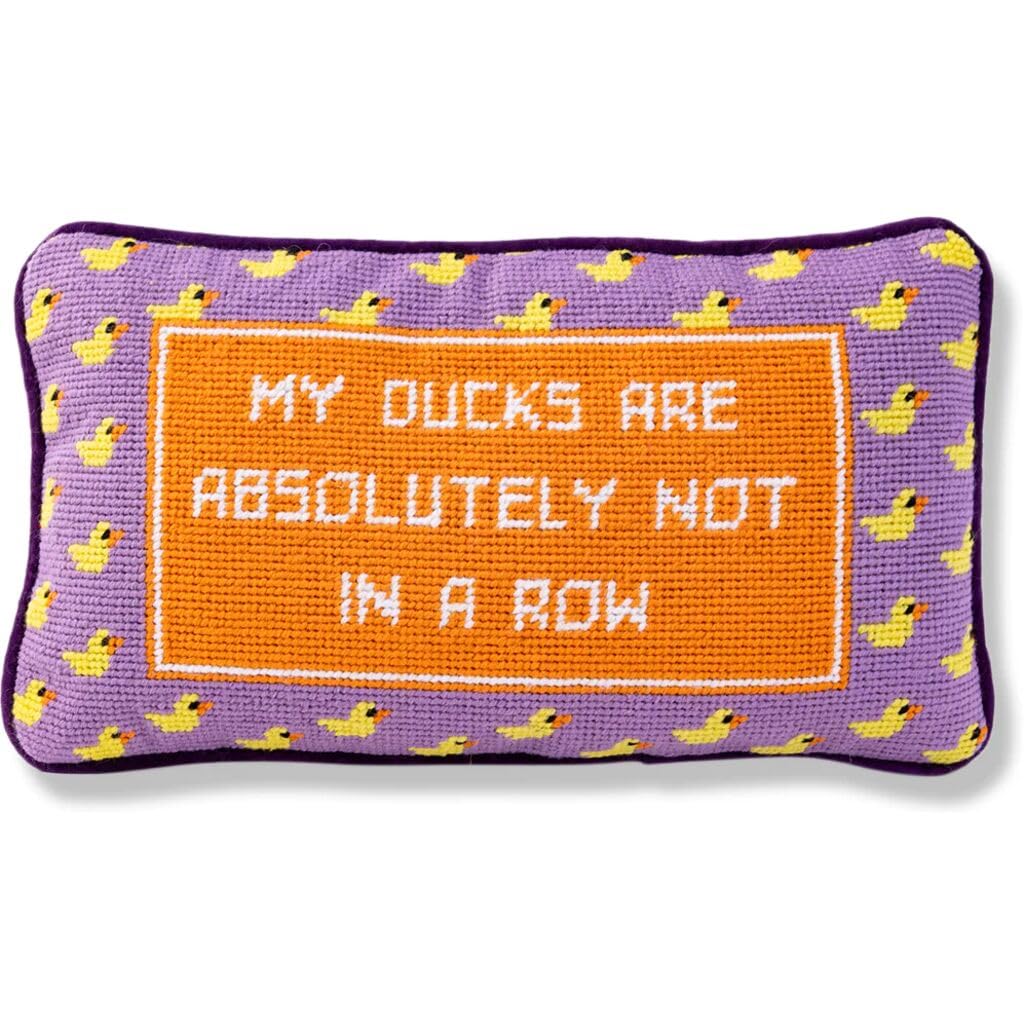 Ducks in a Row Needlepoint Pillow