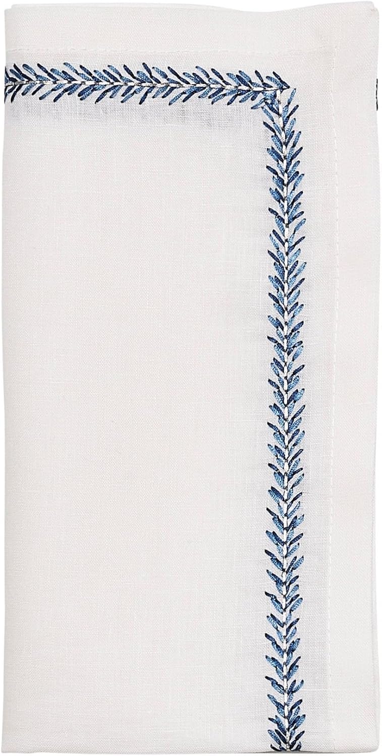 Jardin Napkins, White/Blue Set of 4