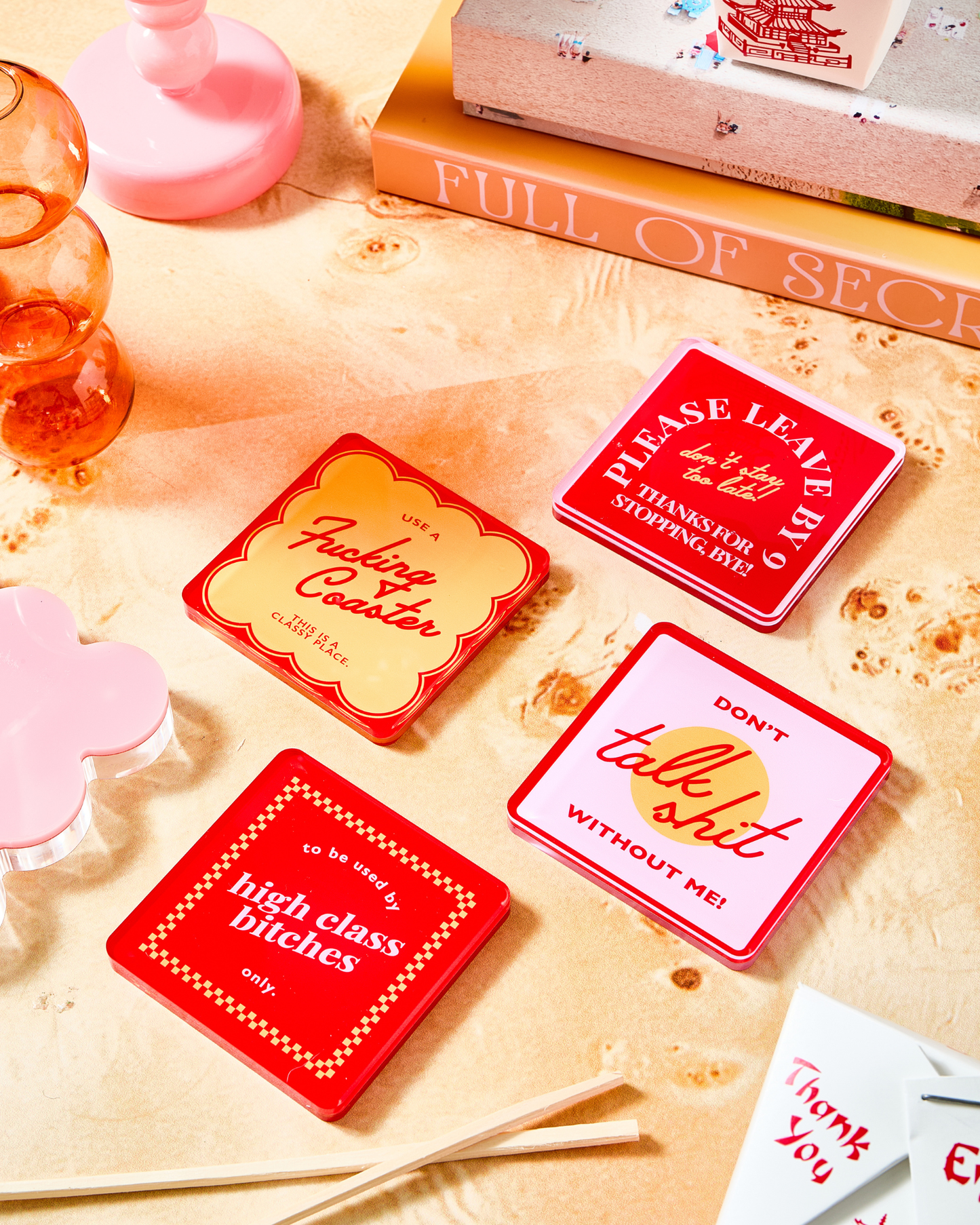 Snarky Red | Set of 4 Coasters