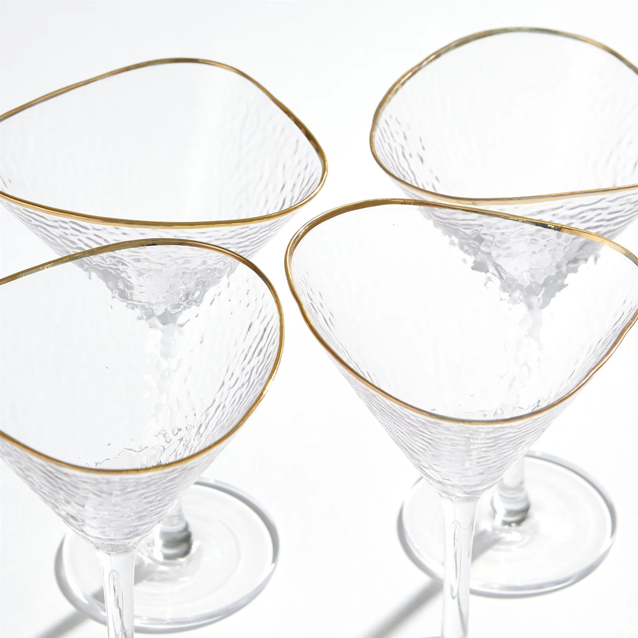 Hammered Martini Glasses / Set of 4