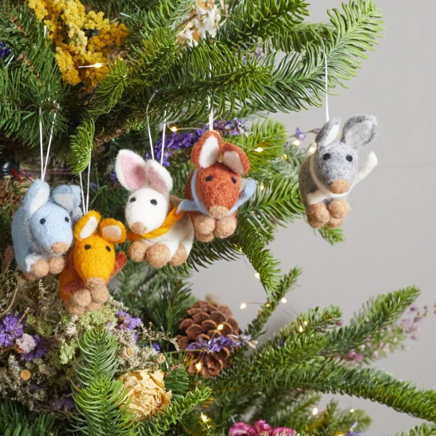 Winter Felt Rabbit Ornament