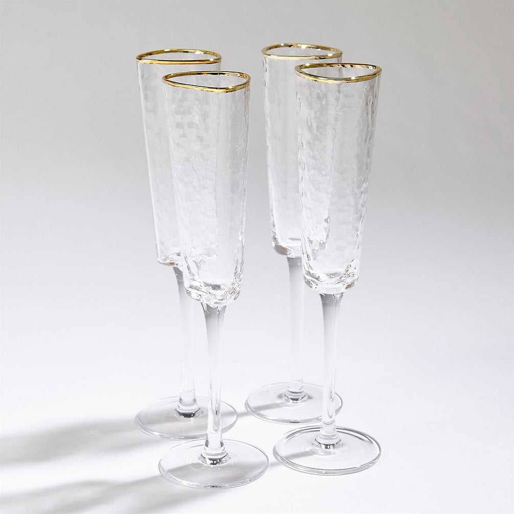 Hammered Champagne Glasses / Set of 4