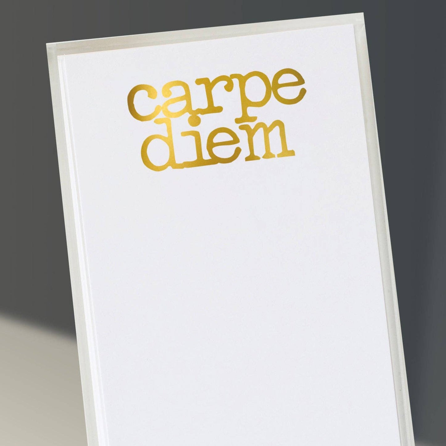 Long Skinny Gold Foil Carpe Diem Notepad