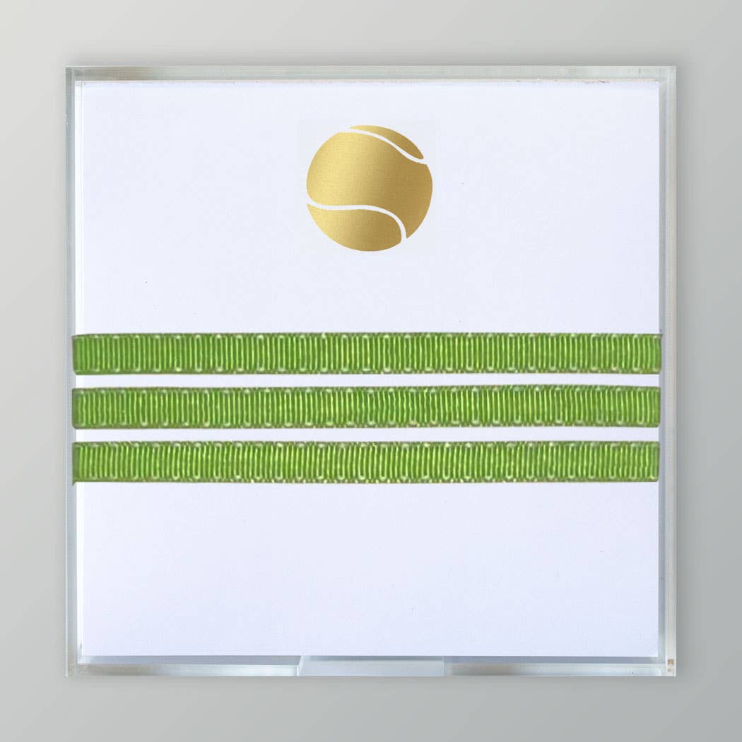 Small Square Gold Foil Tennis Ball Notepad