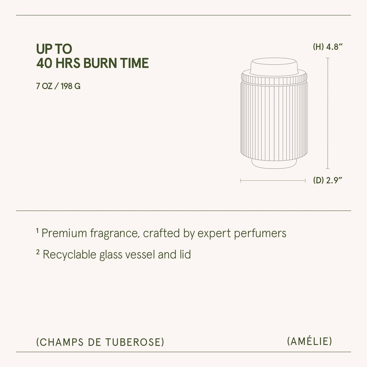 Amélie - Champs de Tuberose 7oz Candle
