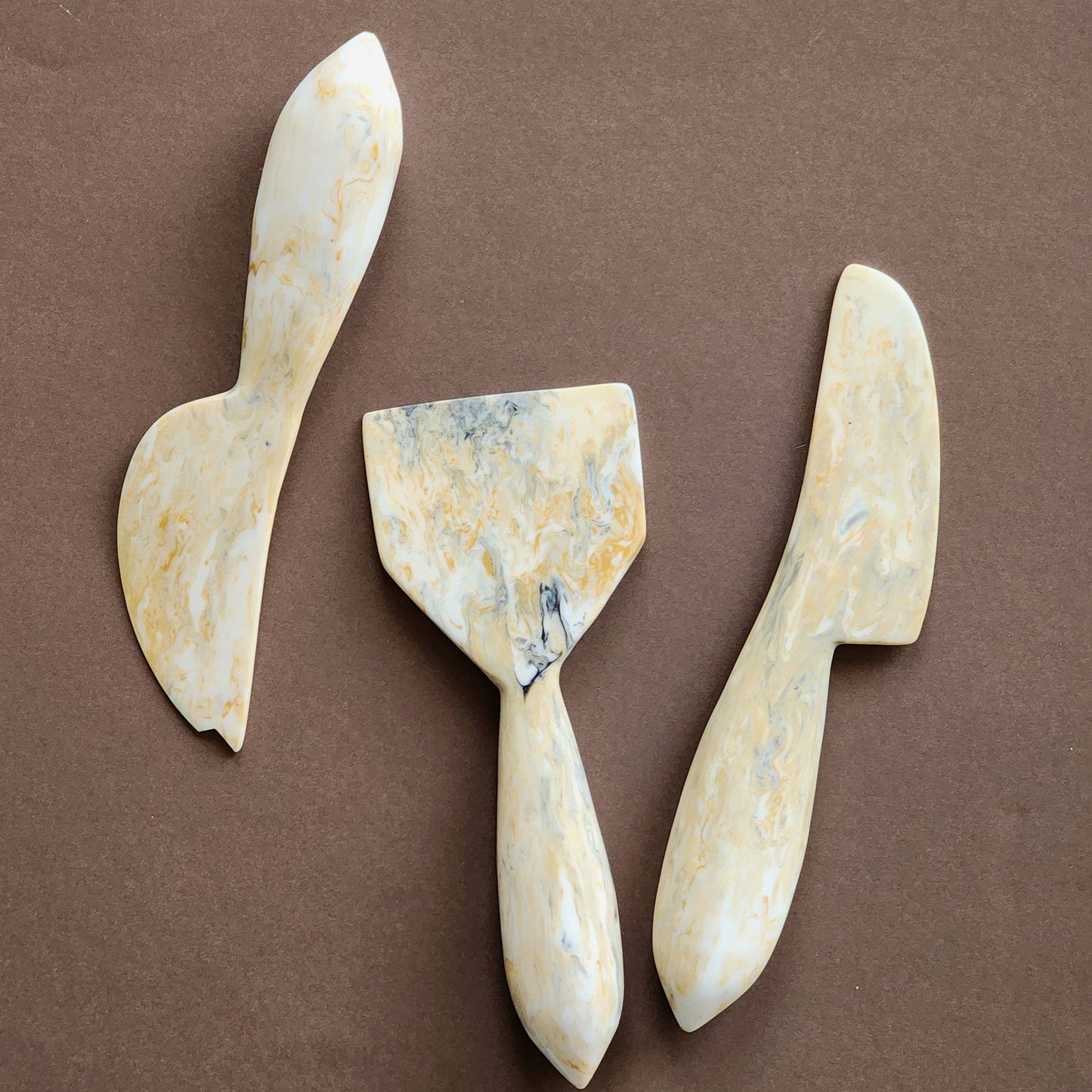 3-Piece Cheese Knives Set - Resin Charcuterie Tools: Green