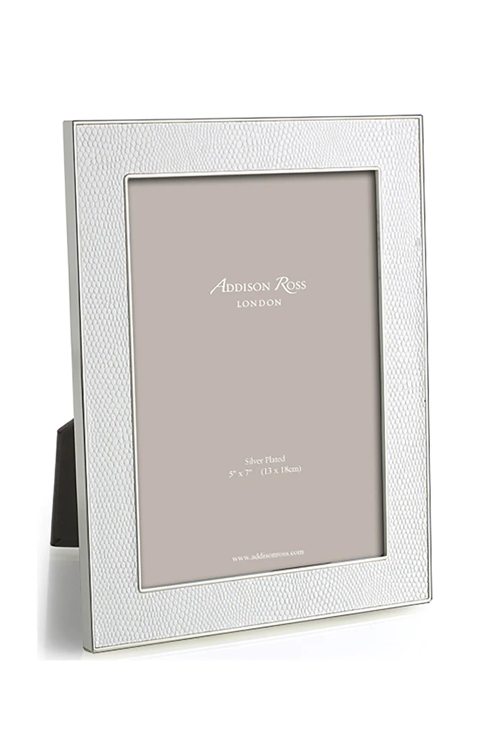 White Faux Snake Frame, 5 x 7