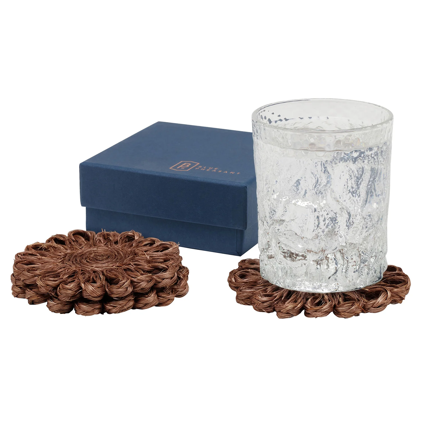 Teigan Brown Floral Coasters Abaca Boxed/Set of 4
