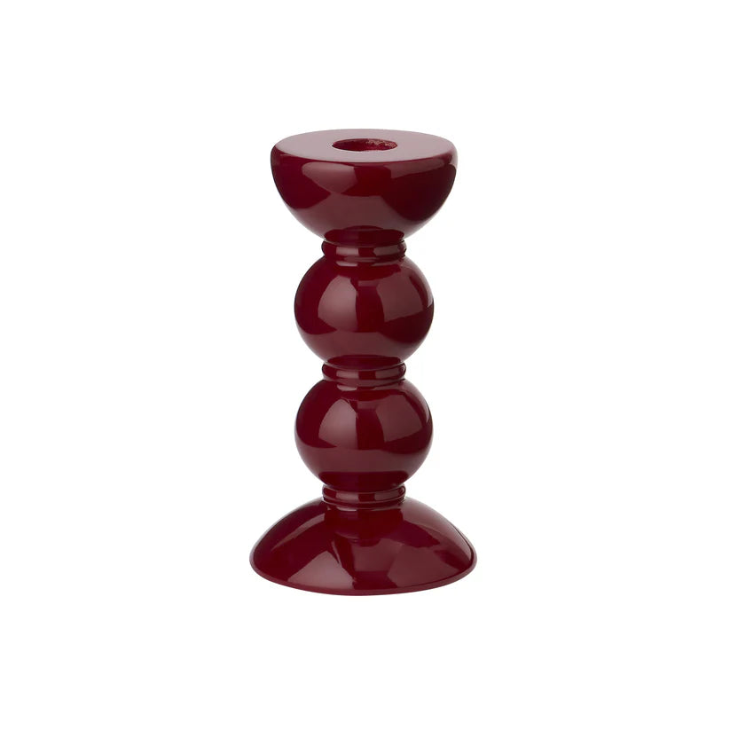 Medium Bobbin Candlestick /Cherry