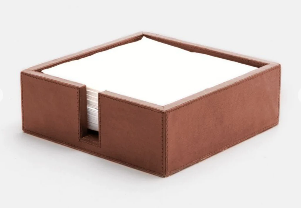 Bristol Tobacco Leather Cocktail Napkin Tray
