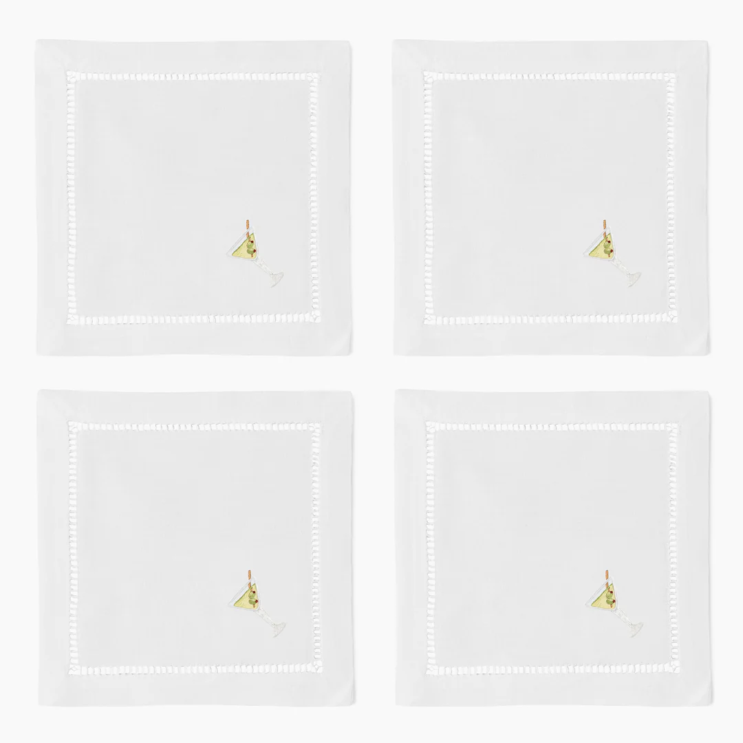 Dirty Martini Linen Cocktail Napkins