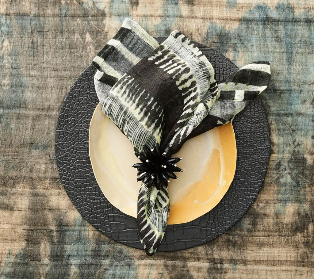 Croco Placement, Charcoal Set of 4
