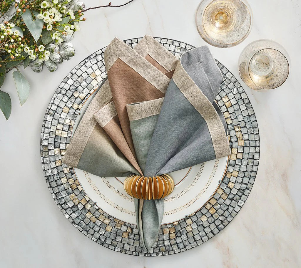 Dip Dye Beige/Taupe/Grey Napkins, Set of 4