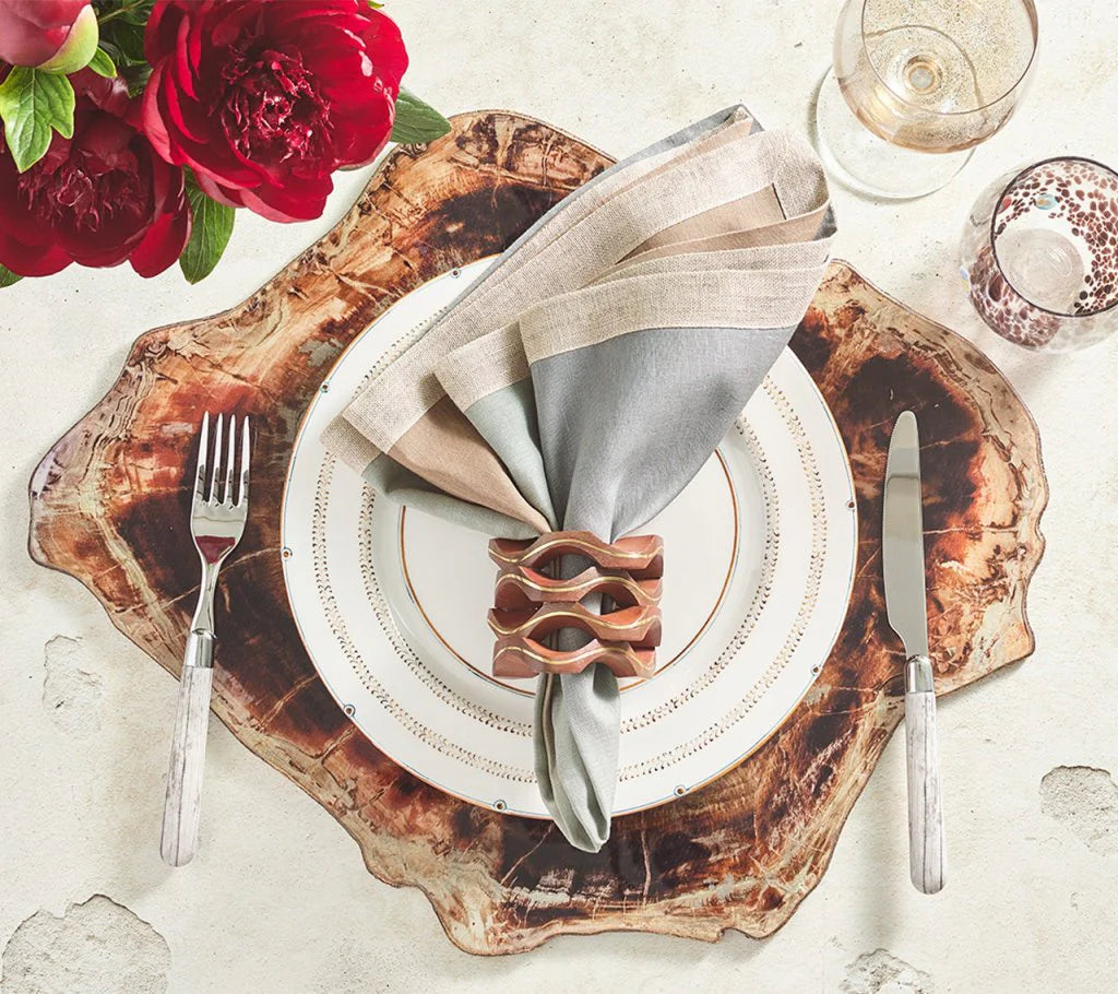 Dip Dye Beige/Taupe/Grey Napkins, Set of 4