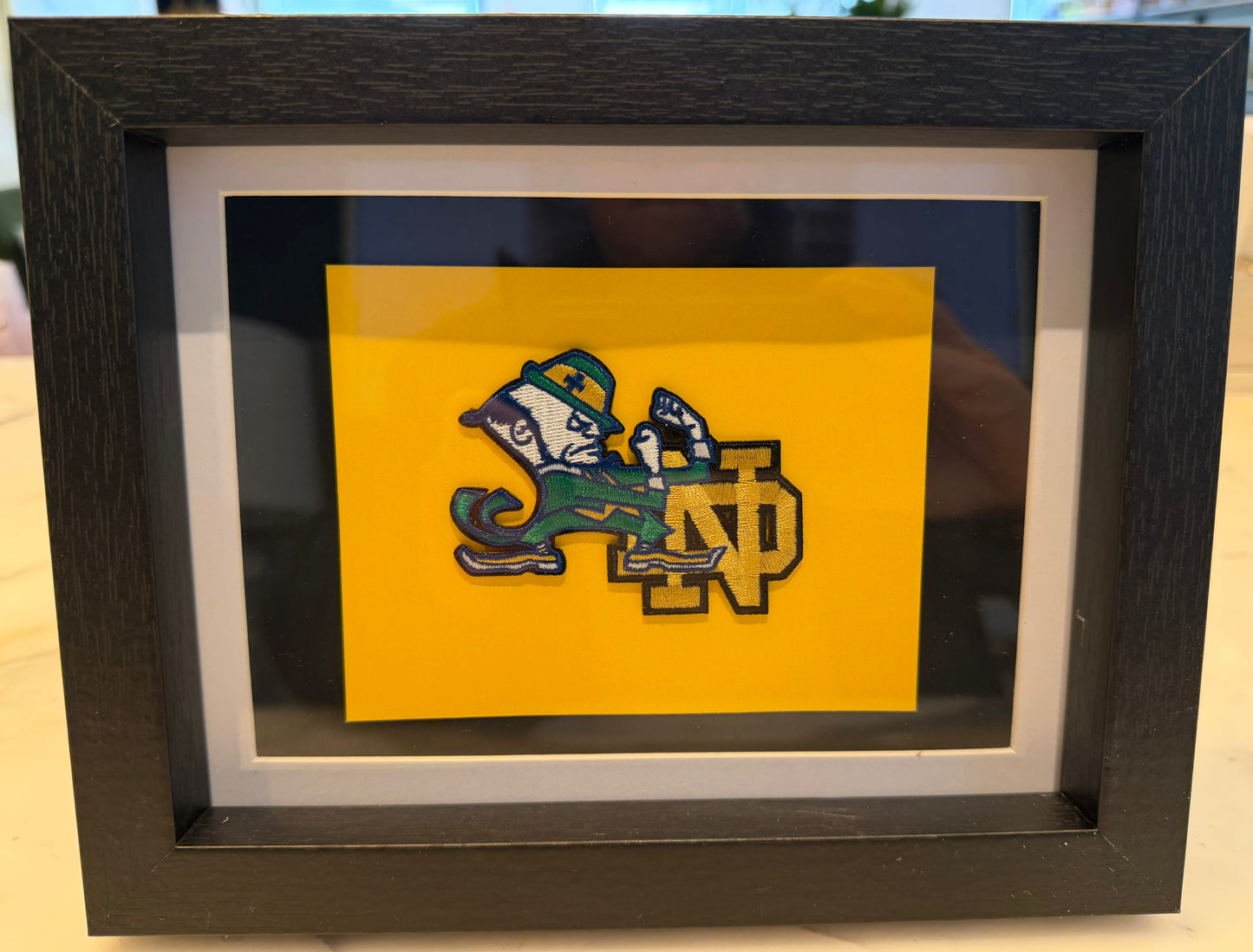 Vintage Notre Dame framed patch