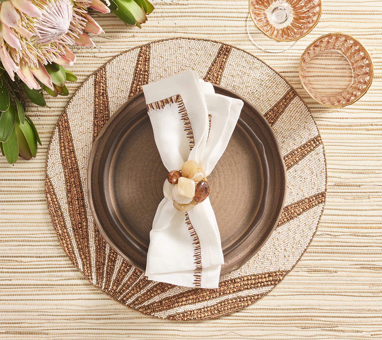 Filament Napkins Brown/White, Set of 4