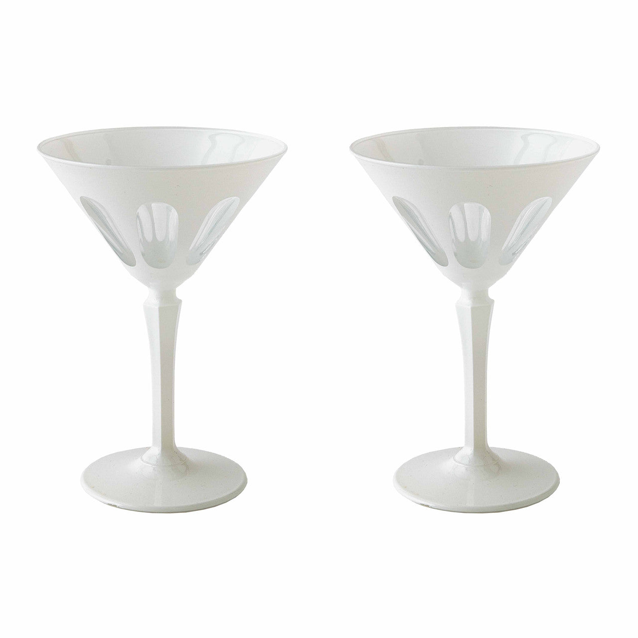 Rialto Glass Martini/Chalk, Set of 2
