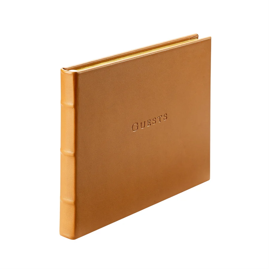 Guest Book/British Tan Traditional Leather