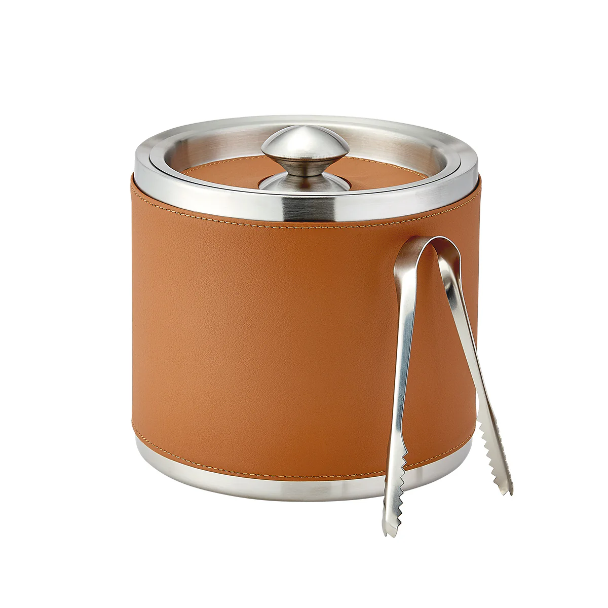 Hotel Ice Bucket & Tongs, British Tan