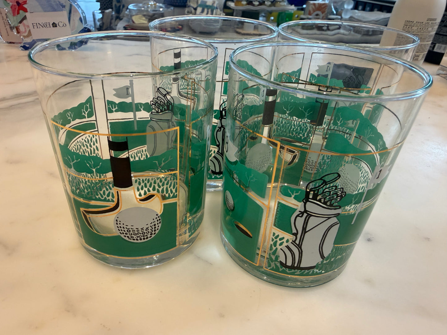 Vintage Golf Course Cocktail Glasses