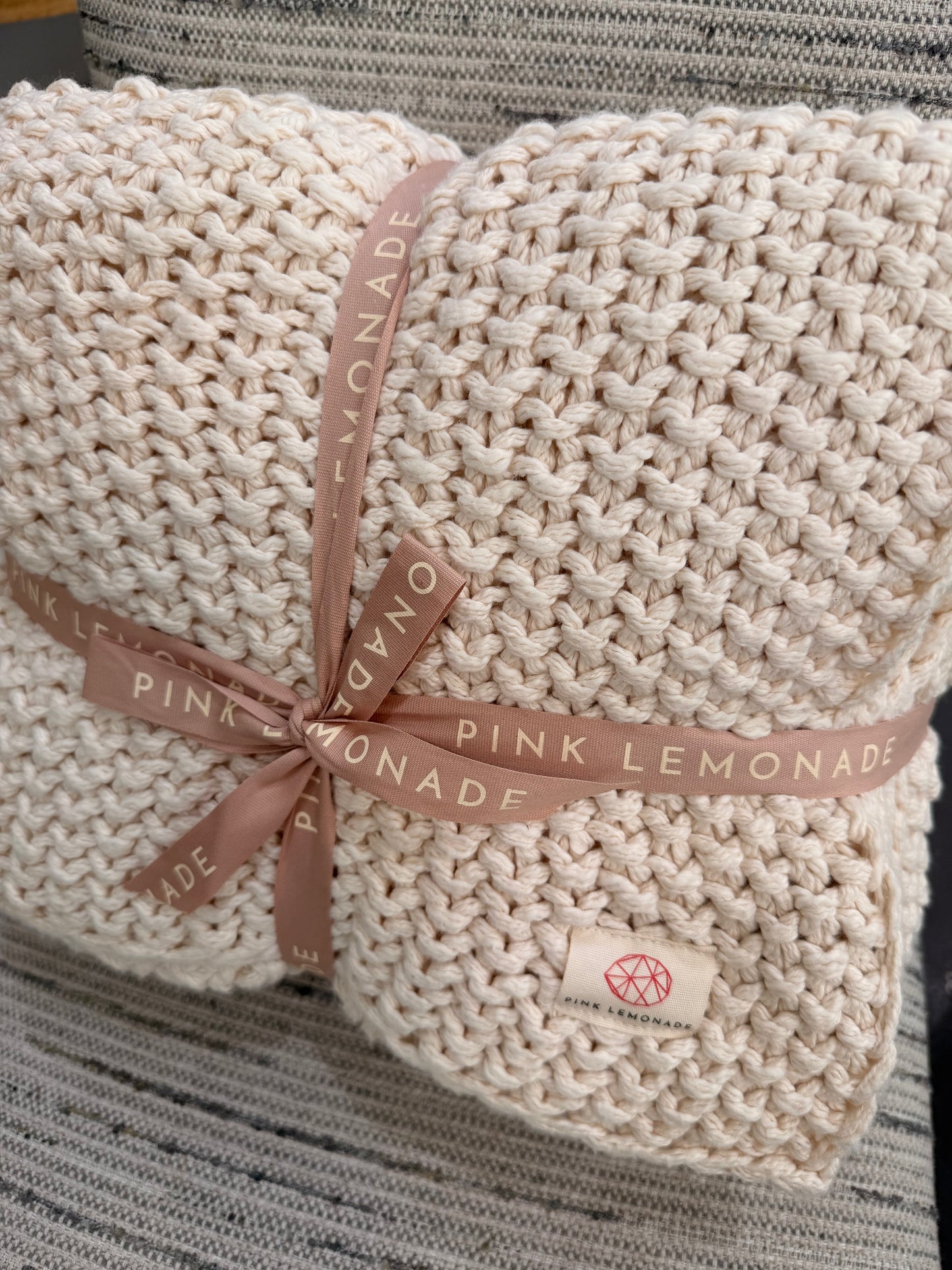 Moss Chunky Cream Cotton Throw